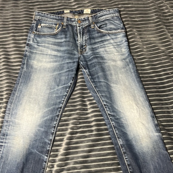 🔥🔥 AG ADRIANO GOLDSCHMIED “Matchbox”Slim Straight Jeans - 34x32 - EXCELLENT - Picture 11 of 13